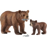 Schleich 42473 - Wild Life Grizzlybär-Mutter mit Jungem