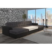 JVmoebel Ecksofa Design Ecksofa Schlafsofa Bettfunktion Couch Leder Polster Textil, Made in Europa grau|schwarz