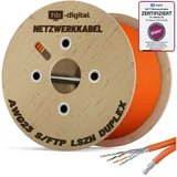 HB-Digital CAT 7 Kabel Duplex Ethernet Kabel S/FTP AWG23 LSZH orange