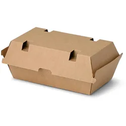 BIOZOYG 50 Stück Take-away-Box braun 21,4 x 11,4 x 8,5 cm Lebensmittelverpackung Snackbox umweltfreundlich nachhaltig stabil biologisch abbaubar