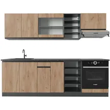 Vicco Küchenzeile R-Line 240 cm Eiche/Anthrazit
