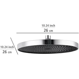 Wenko Duschkopf Softwater Chrom/Schwarz Ø 26 cm,