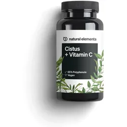 Cistus incanus mit Vitamin C – 90 Kapseln – 250mg Polyphenole pro Kapsel (65%) – vegan, hochdosiert, hoch bioverfügbar – ohne unnötige Zusätze – in Deutschland produziert & laborgeprüft 90 St