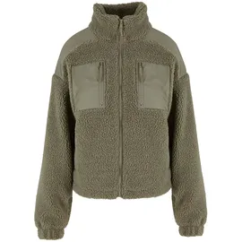 URBAN CLASSICS Ladies Sherpa Mix Jacket palegreen, 3XL