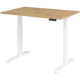 HAMMERBACHER XDKB12 elektrisch höhenverstellbarer Schreibtisch asteiche rechteckig, C-Fuß-Gestell weiß 120,0 x 80,0 cm