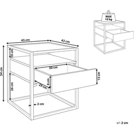 Beliani Beistelltisch Mauk Dunkelbraun,