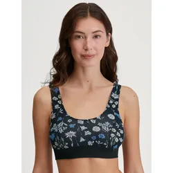 Bustier CALIDA "Elastic Trend", Damen, Gr. L (48/50), N-Gr, schwarz (schwarz print), Single Jersey, Obermaterial: 94% Baumwolle, 6% Elasthan, casual, figurbetont, BHs, Baumwollmix, Single Jersey Qualität, elastisch, bequem, sportlich