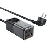ACEFAST Z2 GaN 75W PD-Tischladegerät 3x USB-C 2x USB-A - Schwarz und Grau