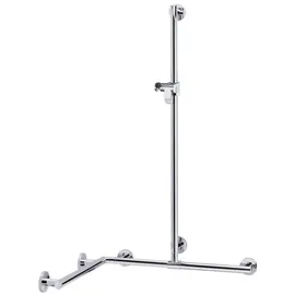 Keuco Duschhandlauf Plan Care mit Brausestange Aluminium silber-eloxiert