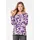 GOLDNER Kurzgröße: Langarm Viskose-Jersey Shirt mit Print in lila / gemustert | Gr.: 19