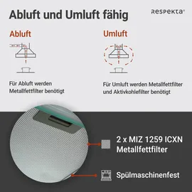 Respekta CH 1259 IXCN Unterbauhaube 60 cm