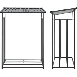 casa.pro Kaminholzregal Yakutat Metall 185 x 130 x 70 cm Schwarz