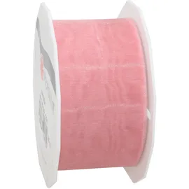 Präsent C.E. Pattberg Sheer Organzaband Hellrosa, 25 m Geschenkband zum Einpacken von Geschenken, 40 mm Breite, Zubehör zum Dekorieren & Basteln, Dekoband