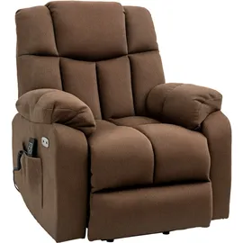 Homcom Elektrischer Fernsehsessel mit Aufstehhilfe Relaxsessel mit Fernbedienung 58W Braun Stahl Polyester 92 x 95 x 107 cm Aosom