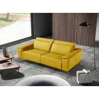Egoitaliano 2,5-Sitzer Suzette, Designsofa mit elektrischen Komfortfunktionen, edel & bequem, inkl. 2 elektronischer Relaxfunktionen, Rücken- und Fußteilfunktion gelb