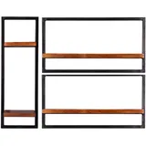 SIT Möbel Panama Wandregal 95 x 25 x 75 cm Antikschwarz