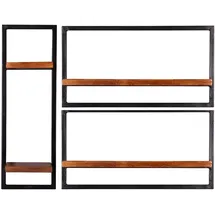 SIT Möbel Panama Wandregal 95 x 25 x 75 cm Antikschwarz