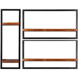 SIT Möbel Panama Wandregal 95 x 25 x 75 cm Antikschwarz