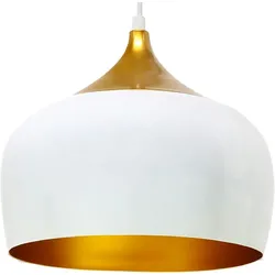 Bamyum Pendelleuchte Kreis, Ø30 cm, Metall Hängelampe, weiß Lampe