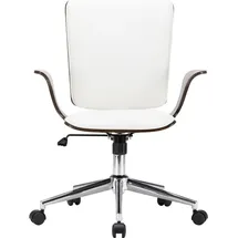 vidaXL Drehbarer Bürostuhl Kunstleder Weiß