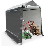 WIELS® Geräteschuppen 170x240x213cm 8,7 m3, Gartenhaus, Fahrradgarage, Fahrradschuppen, Motorradgarage, Folie Werkzeugschuppen, Zeltgarage, Werkzeugzelt (Anthrazit, 240x170x227cms)