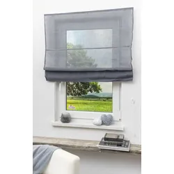 Lysel Outlet Raffrollo grau, transparent mit Schnurzug "(B x H) 120cm * 170cm"