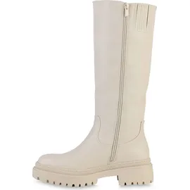 VAN HILL Damen Leicht Gefütterte Plateaustiefel Stiefel Profilsohle Schuhe 839581, Farbe: Beige, 40 - 40