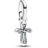 Pandora ME Funkelndes Kreuz Mini-Charm-Anhänger aus Sterling Silber mit Cubik Zirkonia, Kompatibel ME und Moments Armbändern, 793044C01 Anhänger