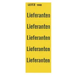 Leitz Inhaltsschilder 1508-00-00, Lieferanten, gelb, 60x25,5mm, selbstklebend 4002432302116 Leitz 100 Stück