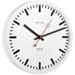 Hermle -Grand Central Wanduhr Weiß Funk 30cm- 30471-C50870