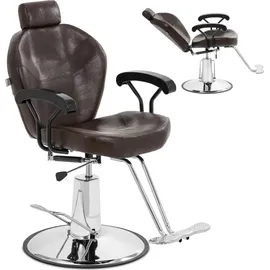 Physa Ilford Friseurstuhl mit Kopfstütze und Fußstütze - braun - Braun