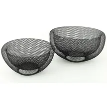 levandeo 2tlg.Schalenset 2er Set Metall 3D Effekt schwarz 24cm & 28cm rund Schüssel Dekoschüssel Schale Dekoschale