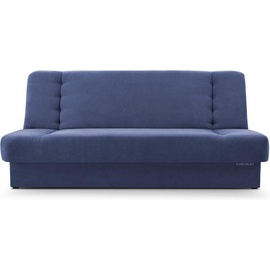 mb-moebel Sofa mit Schlaffunktion und Bettkasten, Kippsofa Klappsofa Schlafsofa Clic-Clack Couch für Wohnzimmer Federkern Sofagarnitur Polstersofa 92x192x85cm - Cyprus (Dunkelblau - Soro 76)