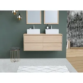 vente-unique Waschbeckenunterschrank 4 Schubladen 120 x 50 cm Natur