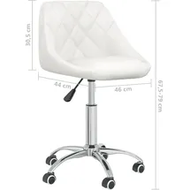 vidaXL Bürostuhl Drehbar Kunstleder Weiß