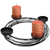 Spetebo Adventskranz aus Metall schwarz - Ø 36 cm, für Kugel- und Stumpenkerzen mit einem Durchmesser bis ca. 7,5 cm schwarz