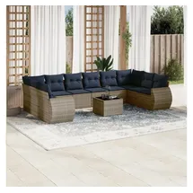 vidaXL Gartensofa-Set 11-tlg. grau Polyrattan