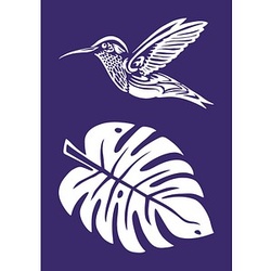 Rayher Siebdruckschablone Kolibri blau