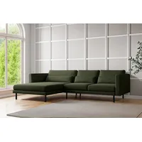 Fun Möbel Ecksofa Designersofa AGADA in Stoff Verita Flaschengrün