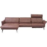 Himolla Ecksofa, Dunkelbraun, Textil, Uni, Ottomane links, L-Form, 330x174 cm, Blauer Engel, Goldenes M, Emas, Typenauswahl, Lederauswahl, Stoffauswahl, Rücken echt, Wohnzimmer, Sofas & Couches, Wohnlandschaften, Ecksofas