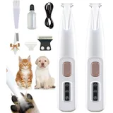 MylittlePaw Patounet - PräzisionsKatzenhaarschneidemaschine, Schermaschine Katze, Pfotentrimmer für Kleine Hunde mit LED-Beleuchtung, für Pfoten, Augen, Ohren, Gesicht und Gesäß (2 Artikel)