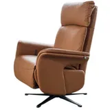 KAWOLA Relaxsessel drehbar Leder braun