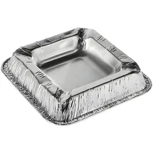 Papstar 400 Aschenbecher, Alu eckig 2,2 cm x 12,5 cm x 12,5 cm