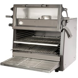 Holzkohlegrill mit hebarer glastür mit gitter von 1060x625 - 1300x780x830 mm - 52401021 Eurast