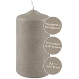 Fink Stumpenkerze 15 cm grau