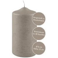 Fink Stumpenkerze 15 cm grau