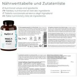 Nutri Plus Maca 8000 Kapseln 180 St.
