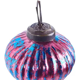 Beliani WEIHNACHTSBAUMKUGELN 9/11/16 cm Rosa