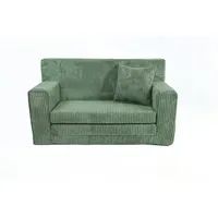 FORTISLINE Kindersofa aus Schaumstoff mit abnehmbarem Bezug Kinderzimmer grün