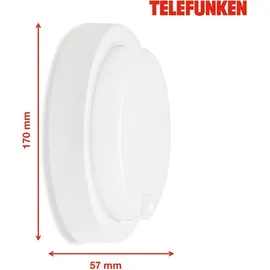 Telefunken LED Außenwandleuchte, Außenwandlampe inkl. Bewegungsmelder, inkl. Dämmerungssensor, 12 Watt, 1.150 Lumen, 4.000 Kelvin, IP44, Weiß,